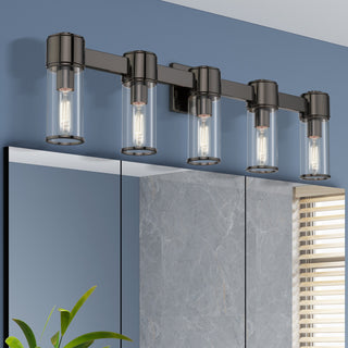 Livex Lighting Quincy 5-Light Black Chrome Large Vanity Sconce