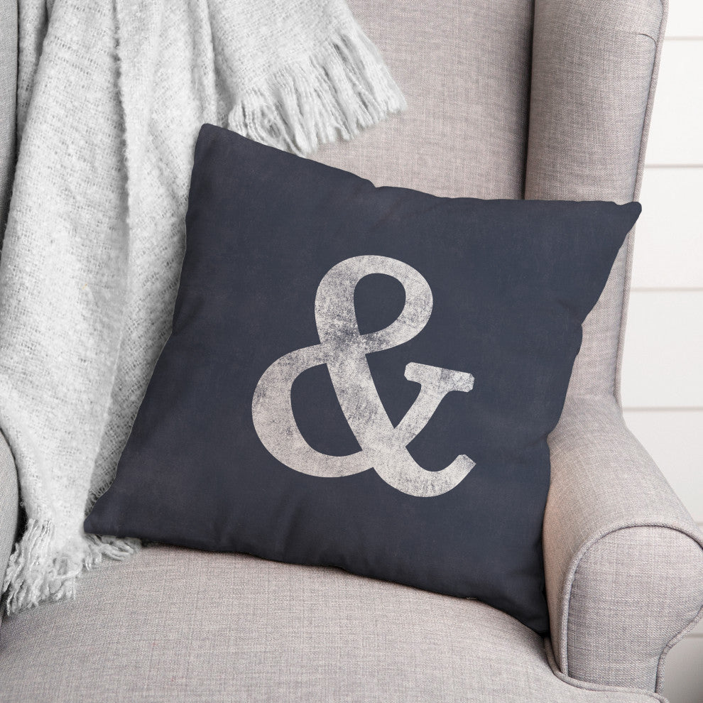 Slate Ampersand 18x18 Spun Poly Pillow
