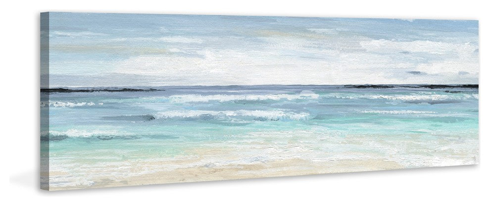"Beach On" Painting Print on Wrapped Canvas, 45"x15"