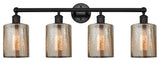 Edison Cobbleskill 32" Bath Vanity Light, Matte Black, Mercury Shade