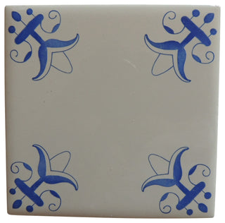 Delft Tile Blue and White Historic  Fleur De Lis, Delft Style, Set of 30