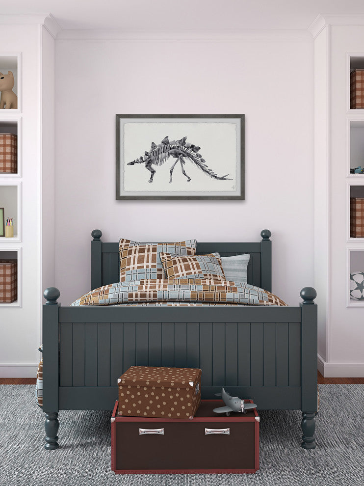 "Big Stegosaurus Skeleton" Framed Painting Print, 30"x20"