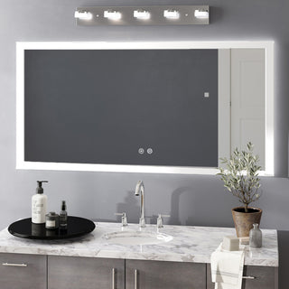 Luminous Dimmable LED Mirror with Defogger, 60"x36"x1.75"