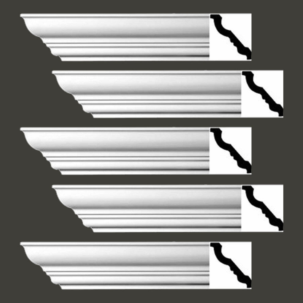 Cornice White Urethane Haverhill Design 5 Pieces Totaling 470" Length