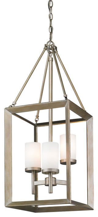 Golden Lighting 2073-3P Smyth 3 Light 12"W Taper Candle Pendant - Natural White