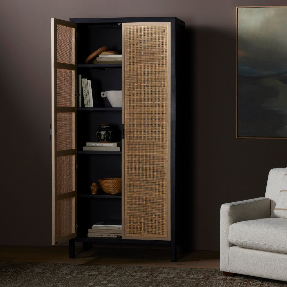 Caprice Tall Cabinet-Black Wash Mango
