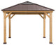 11 ft. x 11 ft. Cedar Framed Gazebo w/ Brown Steel and Polycarbonate Hip...