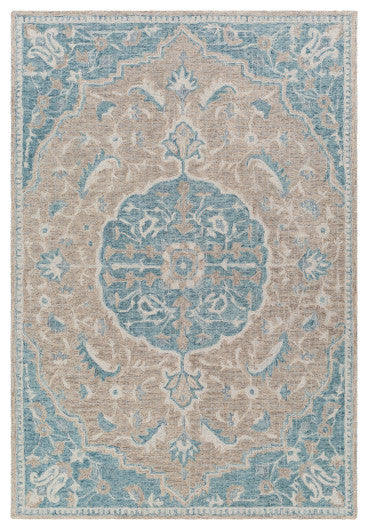 Surya Panipat PNP-2312 5'x7'6" Rug, Navy/Camel/Beige/Medium Gray/Aqua
