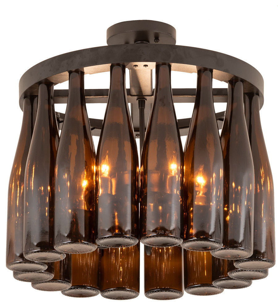 19 Wide Tuscan Vineyard 16 Wine Bottle Chandelier