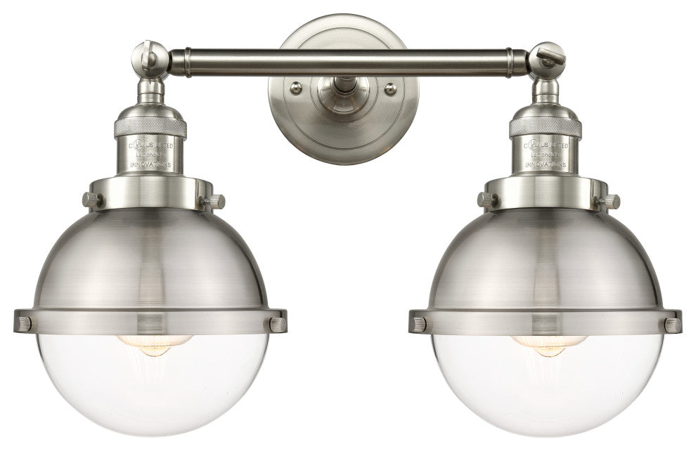 Innovations 208-SN-HFS-62-SN-LED 2 Light Bath Vanity Light, Brushed Satin Nickel