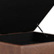 Shiloh Square Storage Ottoman, Distressed Saddle Brown Vegan Faux Leather