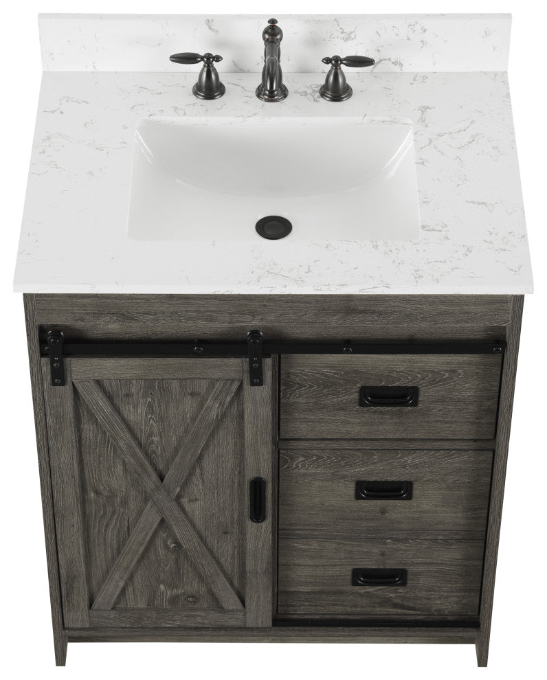 Rafter 30" Bathroom Vanity, Charcoal Gray