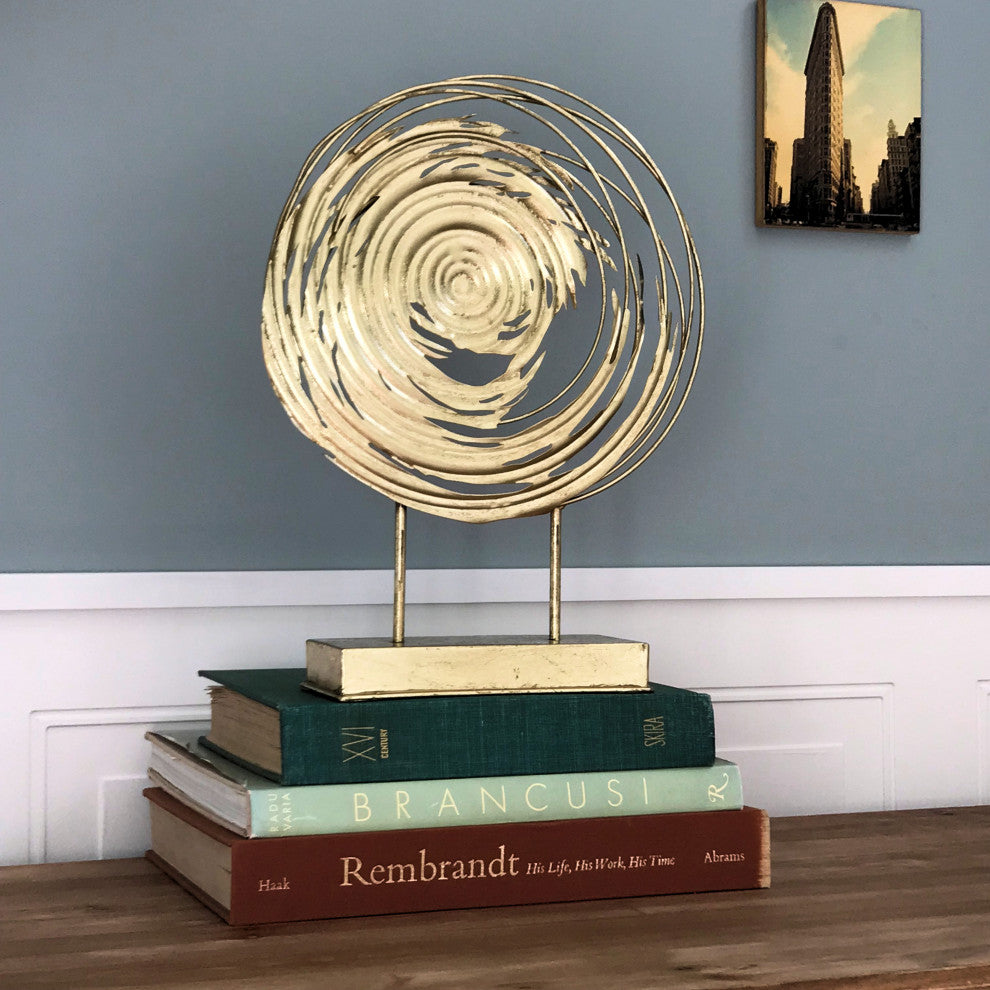 Modernist Gold Metal Abstract Constellation Sculpture