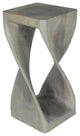 Haussmann Original Wood Twist Stool 12 X 12 X 26 In High Grey Oil