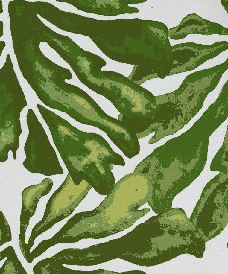 22"x22" Palm Leaves, Floral Print Napkin, Green, Set of 4