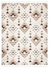 Safavieh Moroccan Tassel Shag Collection MTS688 Rug, Ivory/Brown, 9' X 12'