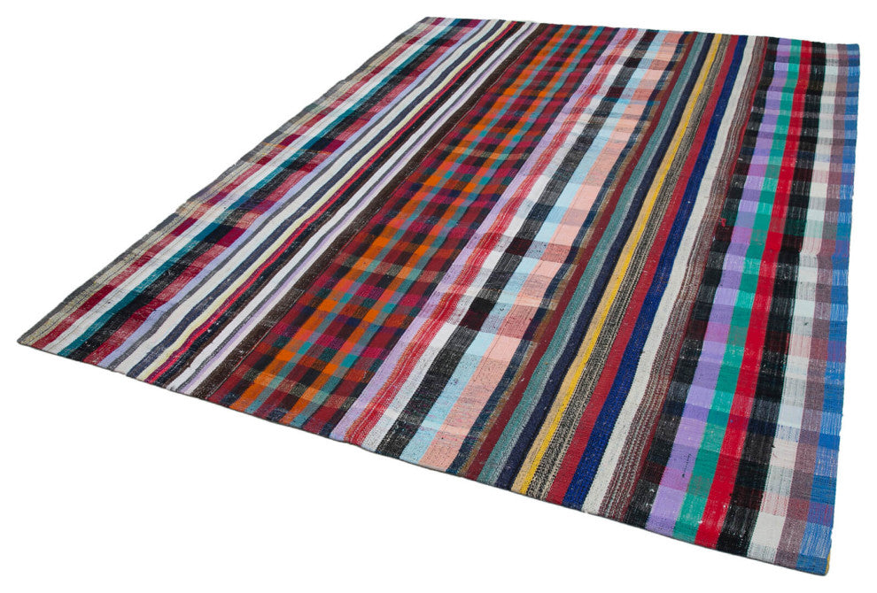 Rug N Carpet - Handmade Turkish 8' 0'' x 10' 1'' Vintage Patchwork Kilim Rug