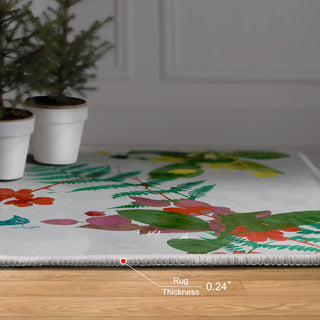 Blue Tropical Peacock II Art Area Rug, 5'x7.5'