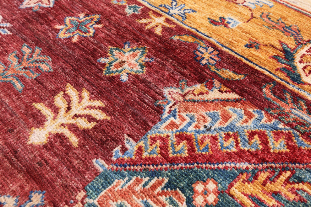 5' 7" X 8' 1" Hand Knotted Super Kazak Wool Rug Q11094