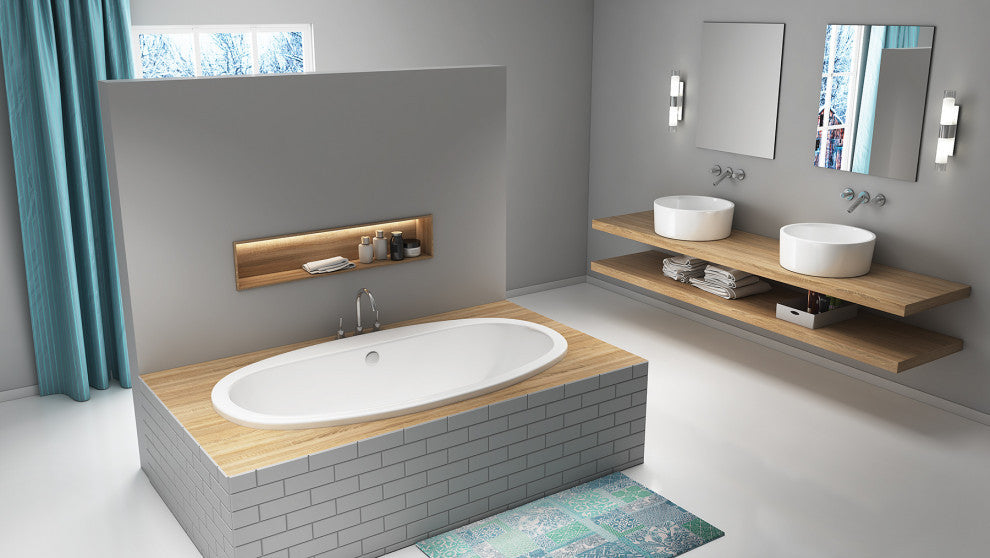 Malibu Pipeline Oval Whirlpool Bathtub 67x36x24 Biscuit