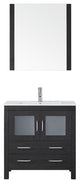 Virtu Dior 32" Single Bathroom Vanity, Zebra Gray, Faucet, Mirror