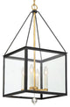 Crystorama WES-9905-BK-GA, 4-Light Lantern, Black, Antique Gold