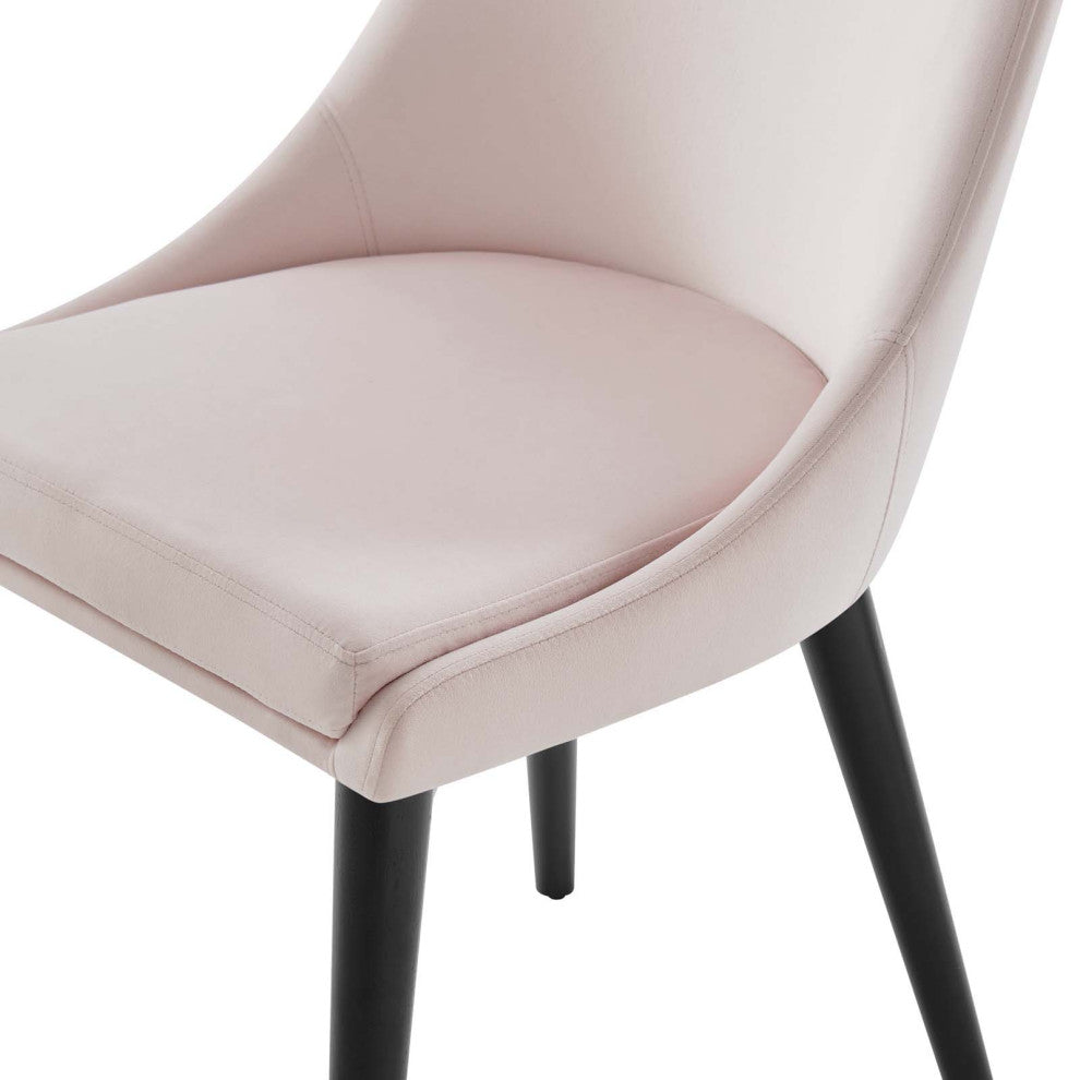 Side Dining Chair, Pink, Velvet, Modern, Kitchen Bistro Restaurant Hospitality