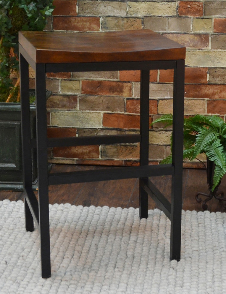 Aileen 24" Counter Stool, Chestnut/Black