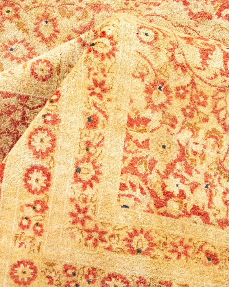 Eleanor, One-of-a-Kind Hand-Knotted Area Rug Orange, 6'3"x9'4"