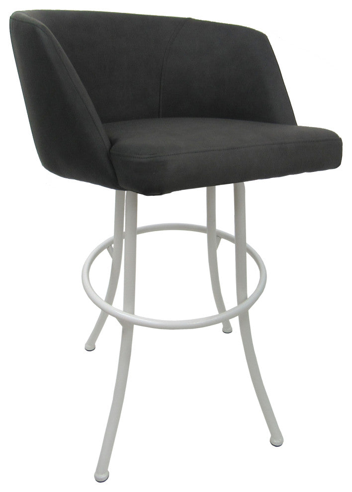 Swivel Counter Metal Pub Set - Joey Stools 26" or 30", Moonstone - White, 30", Crackle