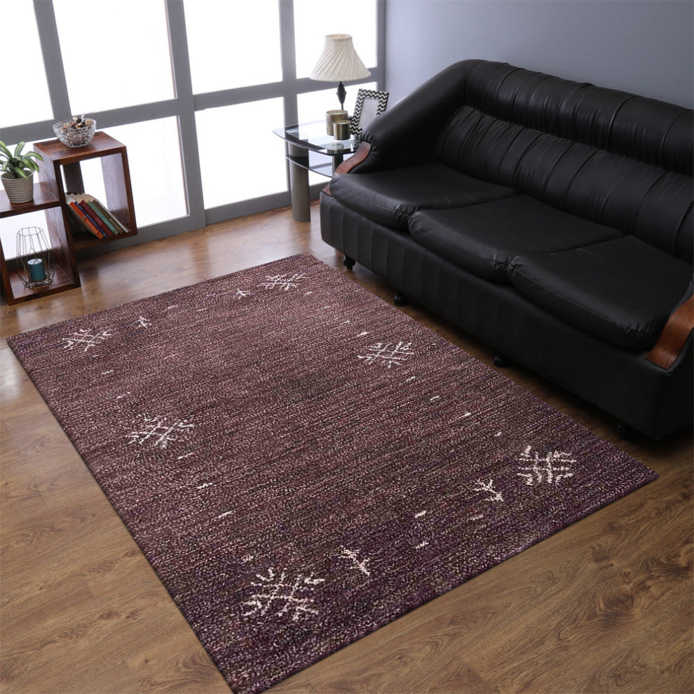 HAND KNOTTED LOOM SILK ECO-FRIENDLY AREA RUG-8'x10',Rectangle,Brown,Contemporary