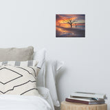 Sunrise and Trees At Edisto Island Coastal Landscape Photo Loose Wall Art Print, 11" X 14"
