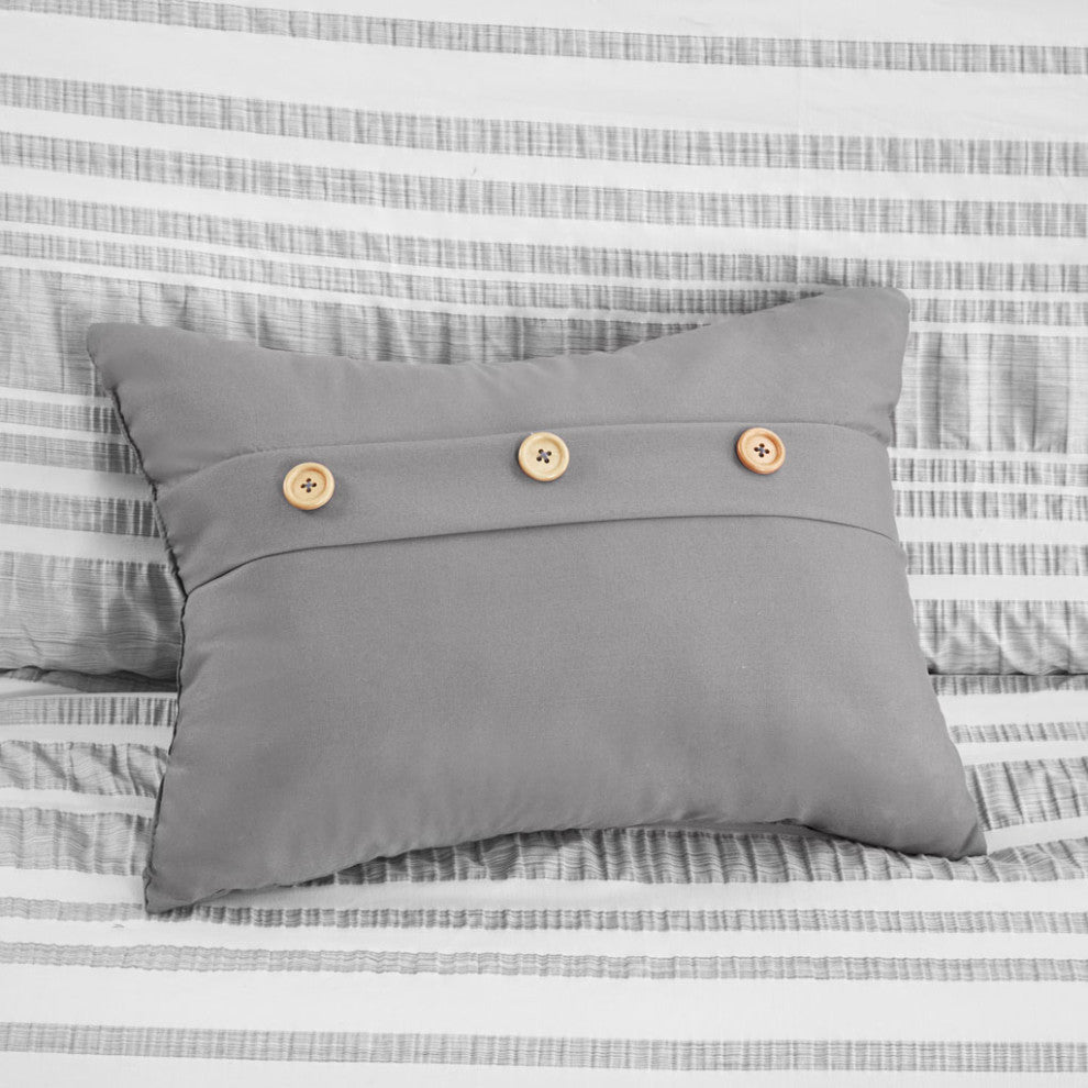 Intelligent Design Lumi Striped Comforter Set, Grey