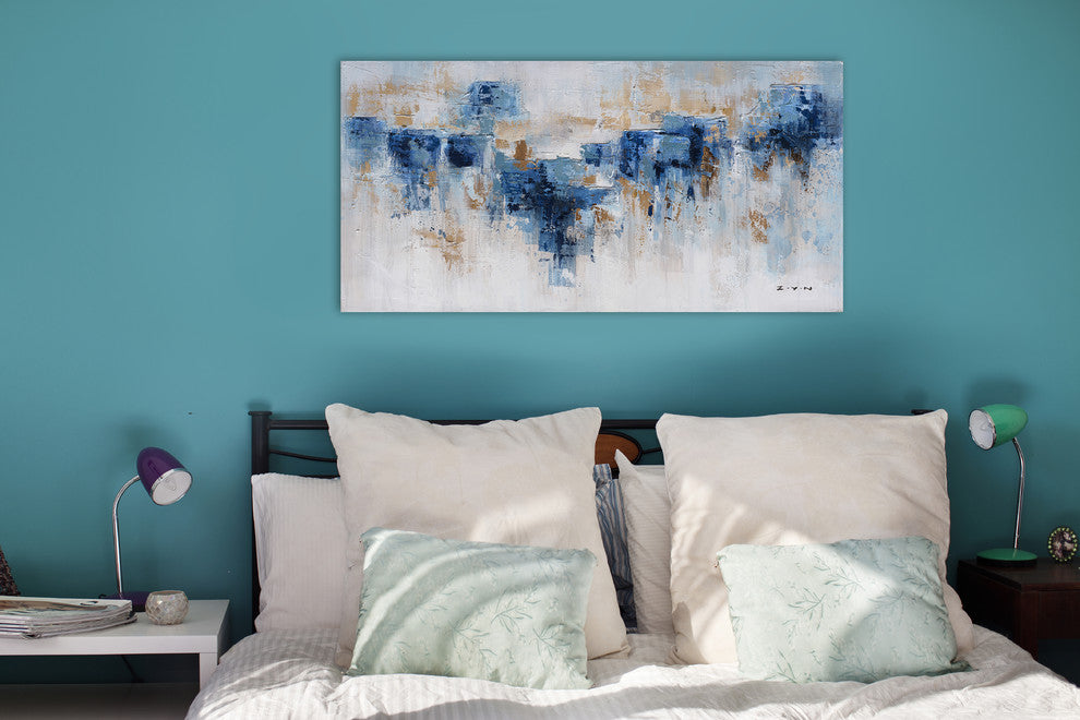 "Abstract Water and Earth" Hand Painted Canvas Artwork; Fine Art; Modern