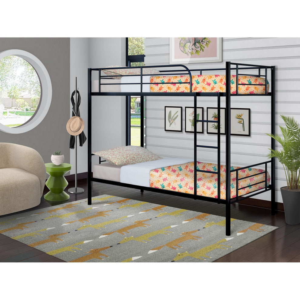Danbury Twin Bunk Bed In Powder Coating Black Color