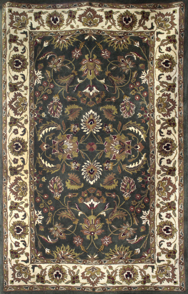 Green Hand Tufted Rug 5X8