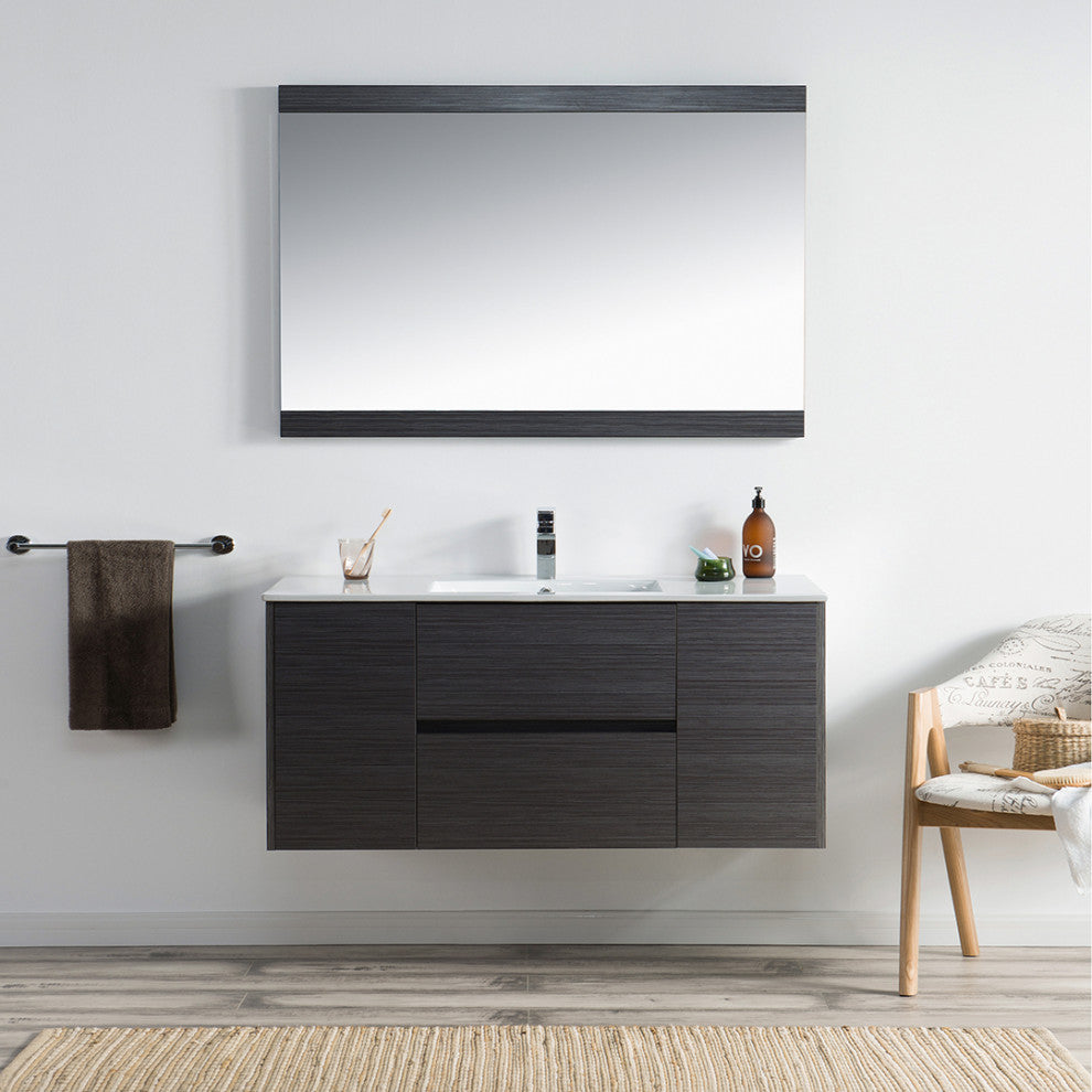 Blossom Valencia 48" Vanity Set, Silver Gray, No Mirror, Single