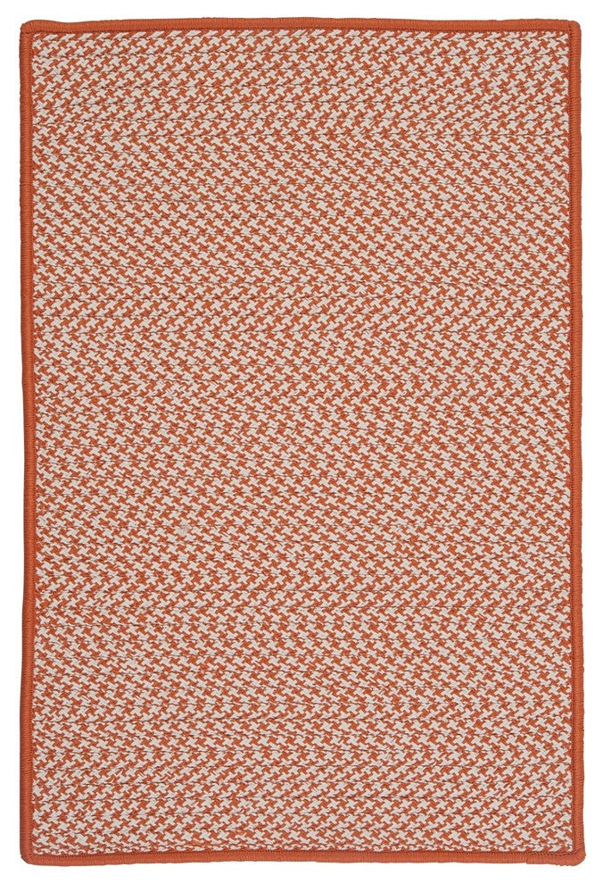 Outdoor Houndstooth Tweed OT19 Orange Indoor/Outdoor Area, Rectangular 12'x15'
