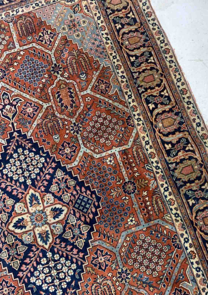 Handmade Antique Persian Jozan Rug 4.6'x6.11', 140cmx216cm, 1920s