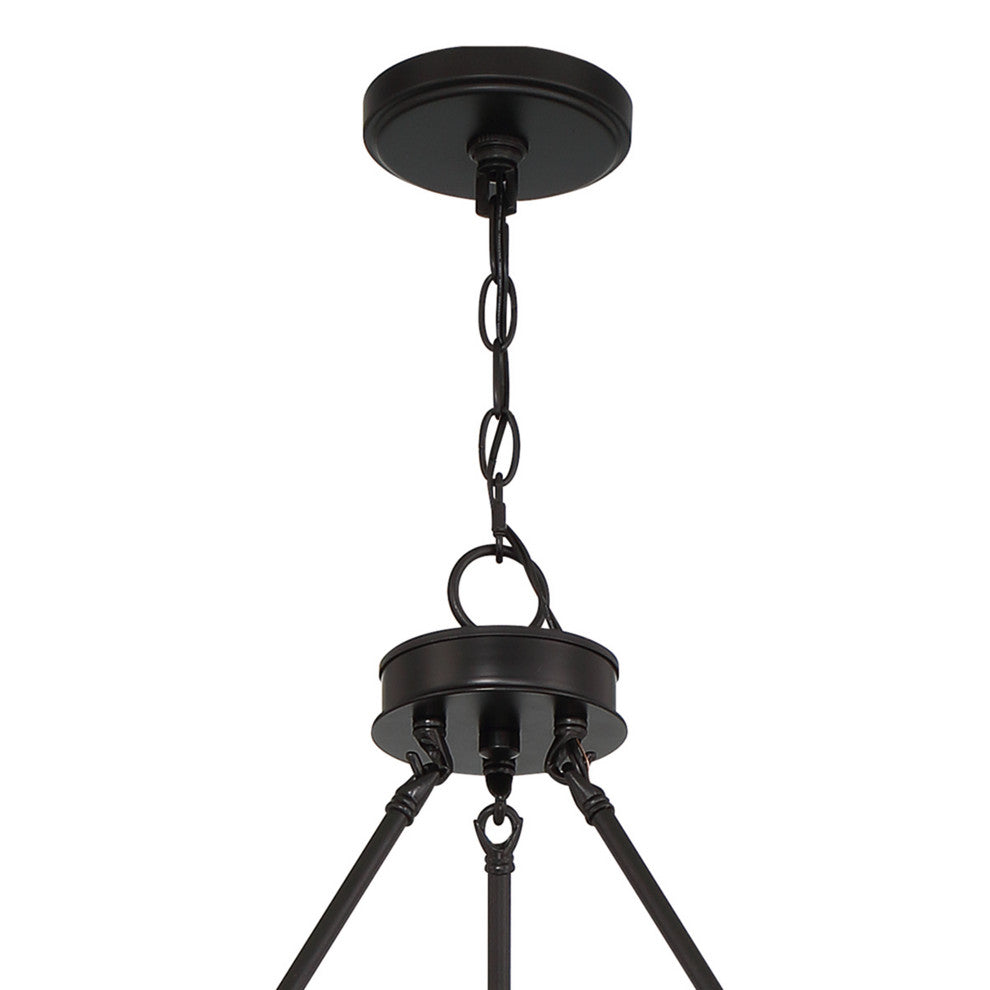 Vanity Art 20-Light Wagon Wheel Chandelier, Crackle White+classic Black