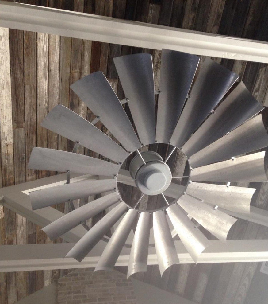 Windmill Ceiling Fan, 52", Tarnished Tin