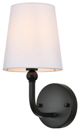 1 Light Black And Clear Bath Sconce