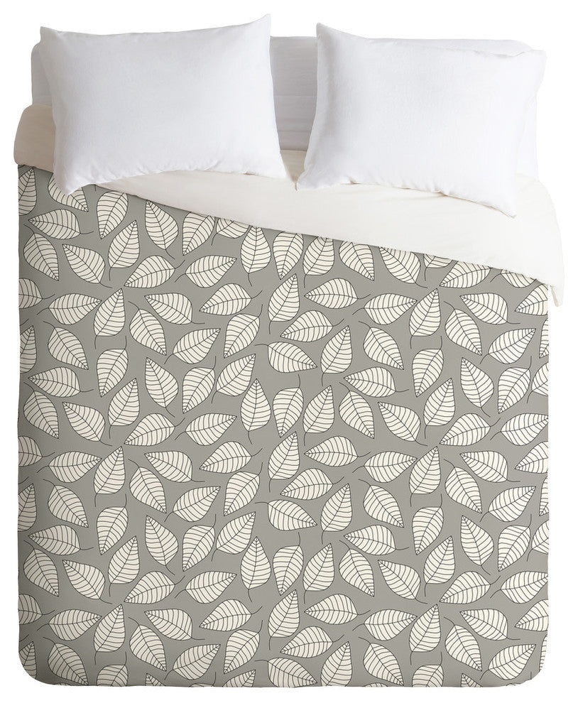Deny Designs Bianca Green Leafy Duvet Cover - Lightweight