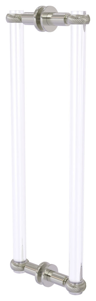 Clearview 18" Back to Back Twist Accent Shower Door Pull, Satin Nickel