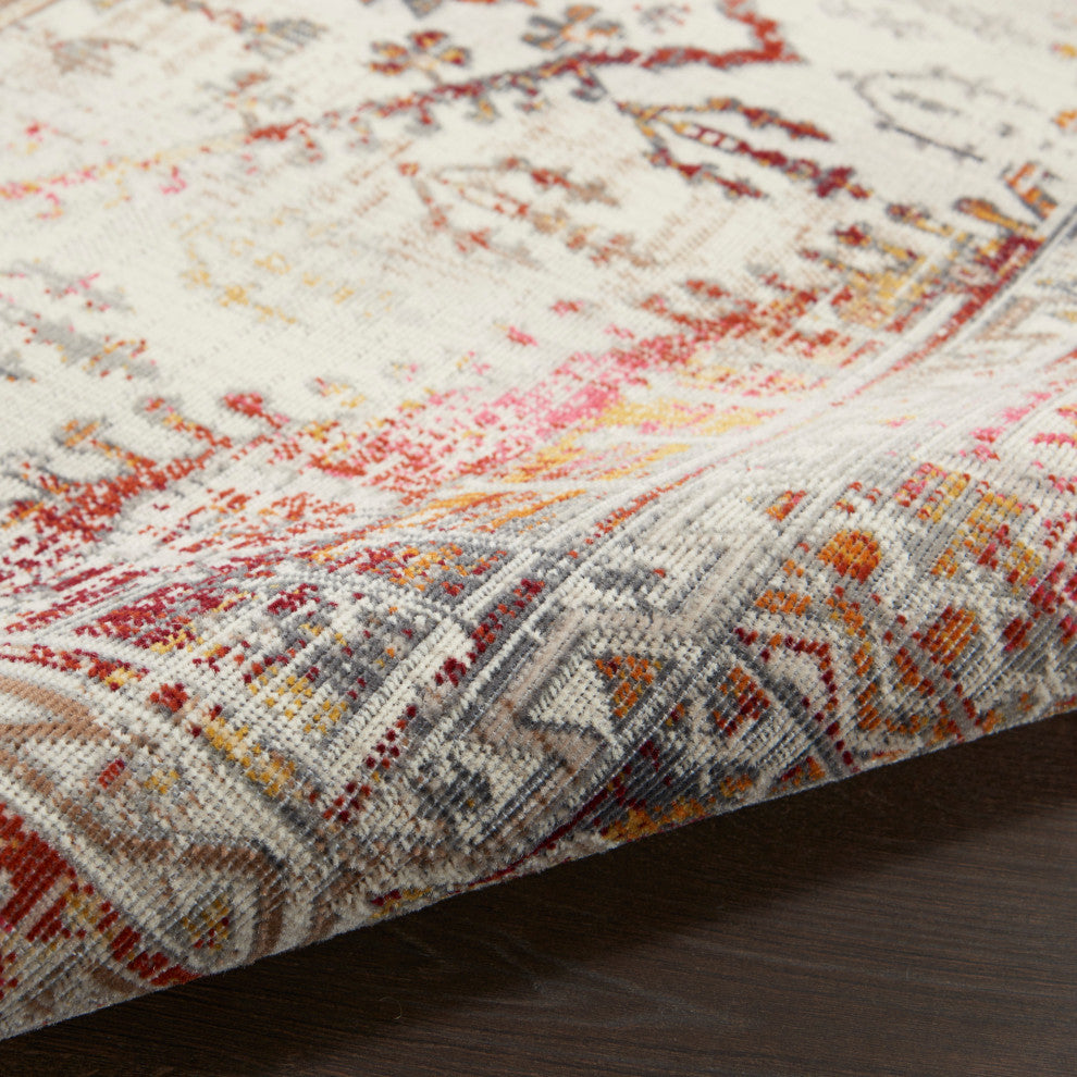 Nourison Vintage Kashan 4' x 6' Ivory Red Vintage Indoor Area Rug