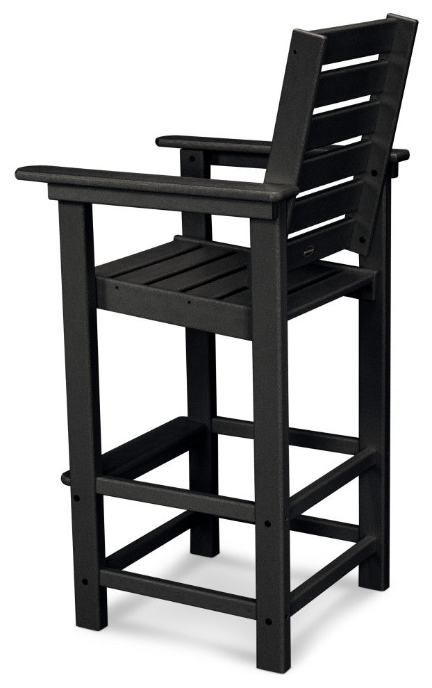 Polywood Captain Bar Chair, Black