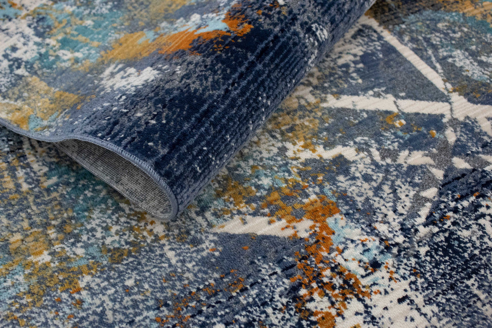 Noori Rug High Low Westfield Rug, Blue, Ivory, 10'0"x14'0"
