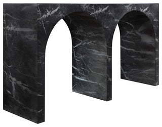 Faenza Concrete Console Table, Black, Marble Finish