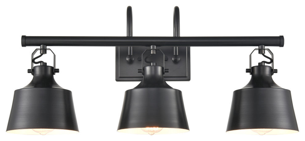 Innovations 370-3W-BK-M Provin 3 Light 28.375" Bath Vanity Light, Matte Black