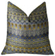 Blue Wynne Blue Navy and Yellow Handmade Luxury Pillow, 22"x22"